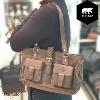 Sac épaule Bear Design en Cuir de vachette brut Brut Collection : brut