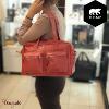 Sac porté main et épaule Bear Design en Cuir de buffle  Rouge grenadine Collecti