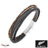 Bracelet Acier, cuir et Œil tigre All Blacks AB-682291