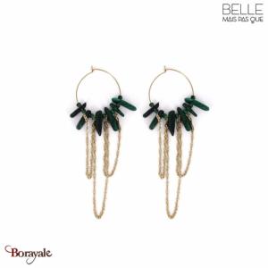Boucles d'oreilles Belle mais pas que, Naomie chaînes, Vert