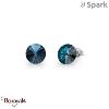 Boucles d'oreilles SPARK With EUROPEAN CRYSTALS : Sweet Candy 8mm - Bleu Montan