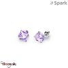 Boucles d'oreilles SPARK With EUROPEAN CRYSTALS  : Cubes medium 8 mm - Violet