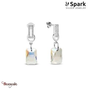 Boucles d'oreilles SPARK Silver Jewelry : Octagon - Aurore boréale
