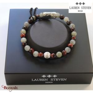 Bracelet Lauren Steven Prospérité Labradorite et Œil De Tigre Rouge LSB06M708