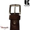 Ceinture Kaszer Indiana en cuir de buffle pleine fleur marron foncé lisse