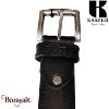 Ceinture Kaszer Indiana en cuir de buffle pleine fleur noir