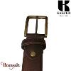 Ceinture Kaszer Indiana en cuir de buffle pleine fleur brun rouge foncé