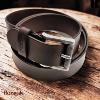 Ceinture Kaszer Indiana en cuir de buffle pleine fleur marron foncé grainé