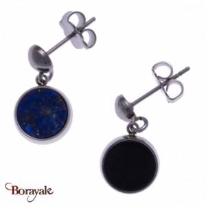 Boucles d'oreilles lapis et onyx, Collection: Recto-Verso YOLA
