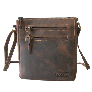 Sac bandoulière KASZER collection Wyoming brun naturel moyen 20616-C6