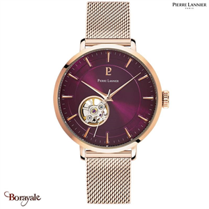 Montre PIERRE LANNIER Collection AUTOMATIQUE doré rose milanais Femme