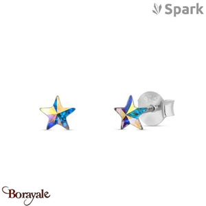 Boucles d'oreilles SPARK With EUROPEAN CRYSTALS  : Small Star - Aurore Boréale