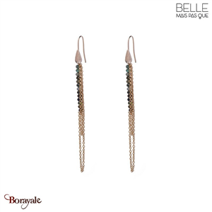 Boucles d'oreilles Belle mais pas que, Alya, Doré et tourmaline verte