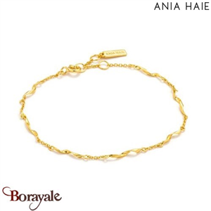Bracelet Ania Haie Twister plaqué or 14 carats sur argent B012-03G