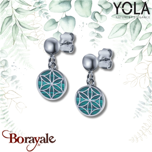 Boucles d'oreilles Yola Nature Fleur de vie Acier poli IG-589