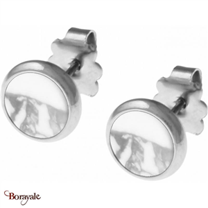 Boucles d'oreilles Howlite, Collection: Cabochon YOLA