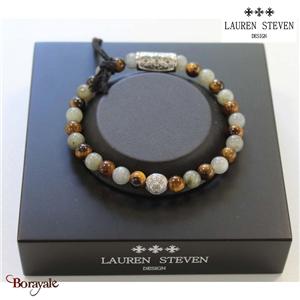 Bracelet Lauren Steven Prospérité Labradorite et Œil De Tigre LSB06M710