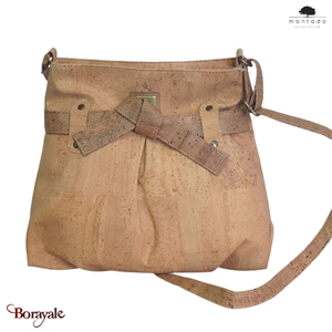 Sac bandoulière en liège made in Portugal Montado Naturel et naturel foncé