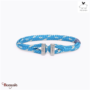 Bracelet PIG & HEN Icy Ike Bleu Clair - Ivoire Acier Taille : L (20cm)