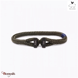 Bracelet PIG & HEN Icy Ike Kaki Noir Taille : L (20cm)