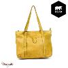 Sac épaule Bear Design en Cuir de vachette lavé Tabac Collection : Lavato
