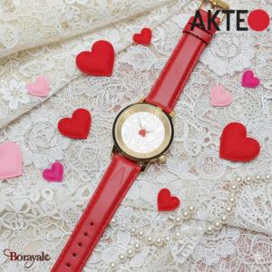 Montre AKTEO Amour dentelle tulipes art déco 38 mm dorée ronde EAm01H
