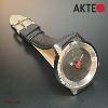 Montre AKTEO Art - Musique Guitare rouge 38 mm argent ronde AMu56