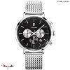 Montre PIERRE LANNIER Collection BARON Cadran Noir Bracelet Acier Milanais Argent