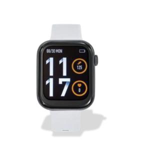 Montre TEKDAY pavé connectée unisexe boîtier noir, silicone gris clair 656556