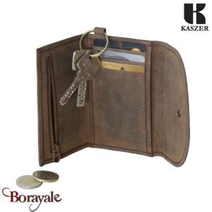 Porte monnaie - cartes - clés KASZER collection Oregon Marron naturel 500804-MC6