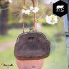 Porte monnaie Bear Design en Cuir de vachette brut Brut Collection : brut