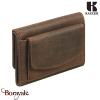 Porte cartes - monnaie Kaszer collection Oregon en cuir de vachette pleine fleur