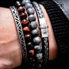 Bracelet Rebel & Rose Collection : Matt Grey Séduction Taille M RR-80025-S-M