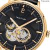 Montre PIERRE LANNIER Collection TRIO doré cuir automatique Homme