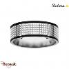 Bague Thabora homme quadrillage acier T60 - réf. T167792-60
