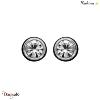 Boucles d'oreilles THABORA Puces cristals acier et zirconium cristal