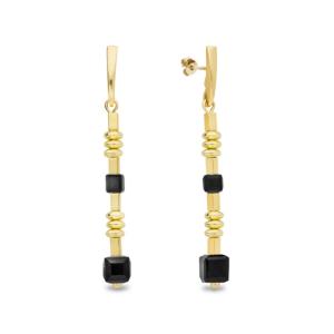 Boucles d'oreilles Spark Rose cristal autrichien sur argent doré G0382N