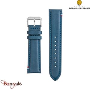 Bracelet de Montre Patrouille de France Cuir Bleu BBR 22 mm