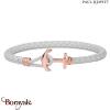 Bracelet Paul Hewitt Phreps cuir acier plaqué or rose PH-PHL-L-R-GR-S