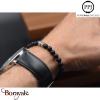 Onyx mat: Bracelet Pierres fines 6 mm PPJ Taille M