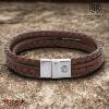 Bracelet Rebel & Rose Full metal premium combo 12mm cognac M, Homme RR-M0056-S-M