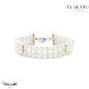 Bracelet TI SENTO Milano Perles femme argent plaqué or perles blanches - 23077YP