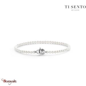 Bracelet TI SENTO Milano Perles femme argent plaqué platine perle nacrée et arge
