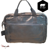 Cartable Bear Design en Cuir de vachette lavé Bleu pétrole Collection : Lavato