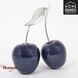 Cerise Double Décorative Esthel 41 cm Bleu Nuit - Home Edelweiss JA154
