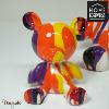 Ourson Coloré 11 cm Home Edelweiss collection : Emotion Blanc, jaune et orange