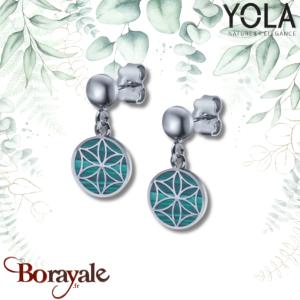 Boucles d'oreilles Yola Nature Fleur de vie Acier poli IG-589