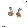 Boucles d'oreilles Yola Nature Œil de tigre Acier poli IK-519