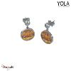 Boucles d'oreilles Œil de tigre Acier Yola Nature femme