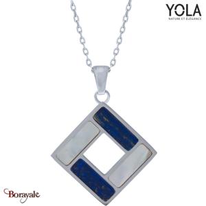 Collier Nacre blanche et Lapis Lazuli Collection Art déco YOLA NATURE